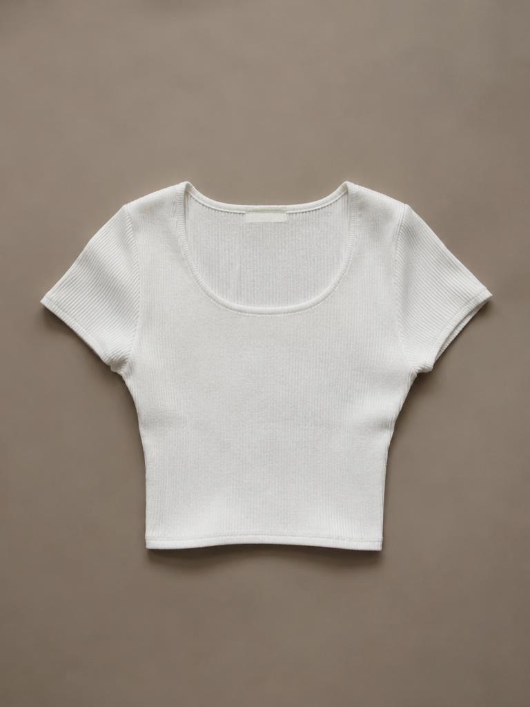 Ribbed Scoop-Neck Crop Top by Sample · Uniqlo